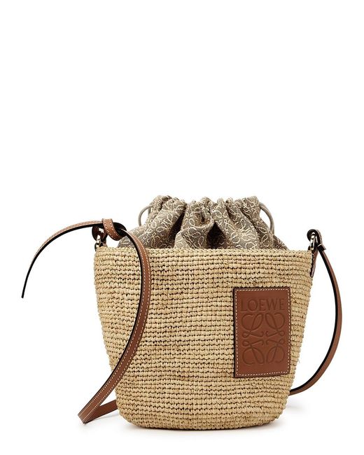 Loewe Brown X Paula's Ibiza Pochette Sand Raffia Shoulder Bag