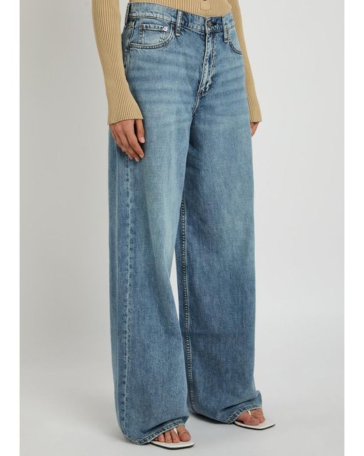 Rag & Bone Blue Featherweight Sofie Wide-Leg Jeans
