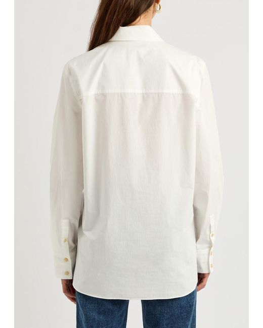 Khaite White Minta Cotton-Poplin Shirt