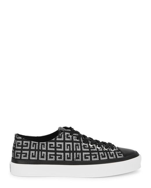 Givenchy City 4g Logo-jacquard Canvas Sneakers in Black for Men | Lyst