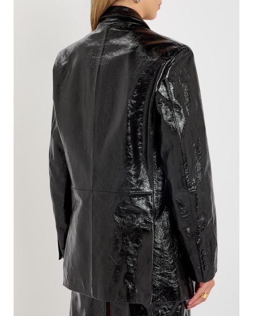 ARMARIUM Black Noah Glossed Leather Blazer