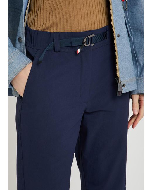 Moncler Blue Logo-Appliquéd Stretch-Polyamide Trousers