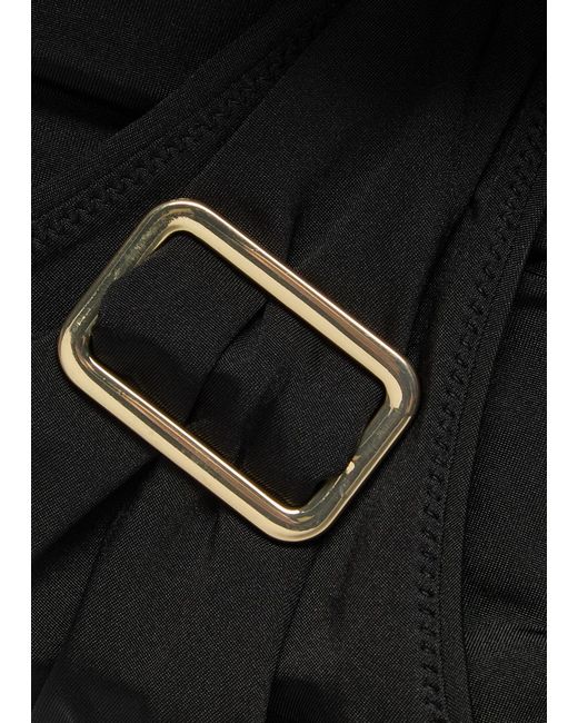 Max Mara Black Chalisia One Shoulder Stretch-Polyamide Bikini Top