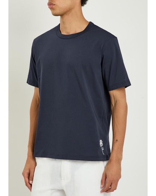 NN07 Blue Jett Printed Cotton T-Shirt for men