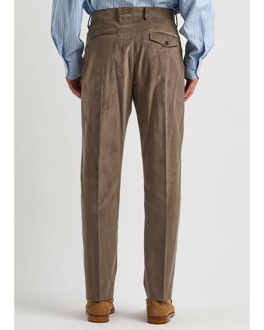 Paul Smith Brown Tapered-Leg Corduroy Trousers for men