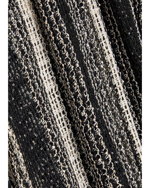 Missoni Gray Striped Open-Knit Kaftan Cover-Up