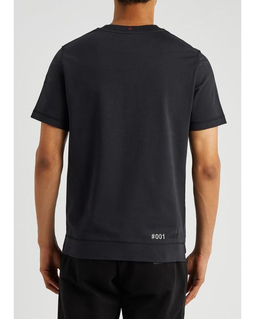 3 MONCLER GRENOBLE Black Logo Cotton T-Shirt for men