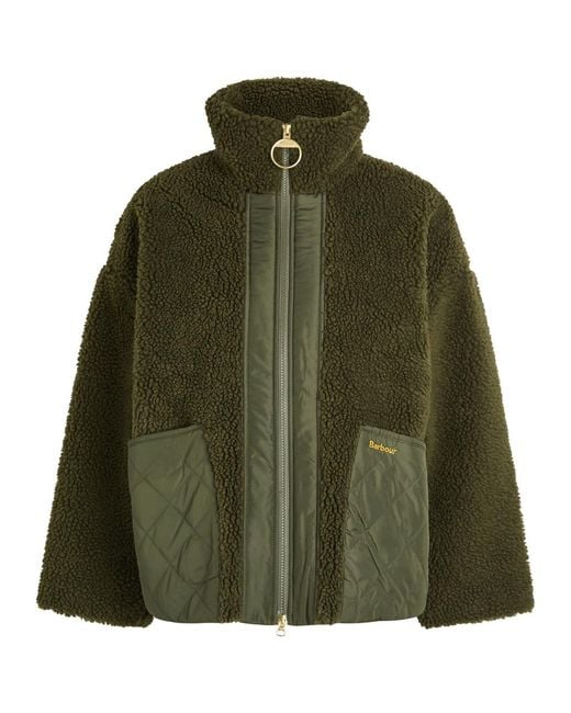 Barbour Green Brawby Panelled Fleece Jacket