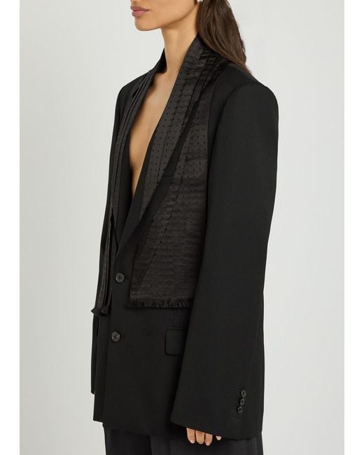 Maison Margiela Black Layered Silk And Wool Blazer