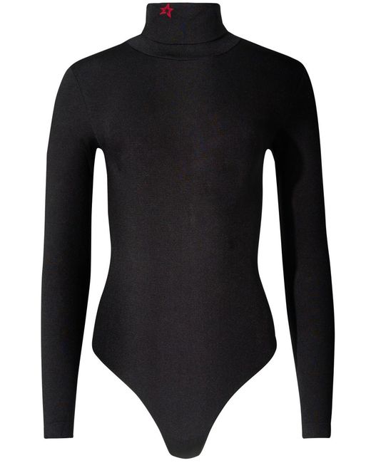 Perfect Moment Black High-Neck Bodysuit