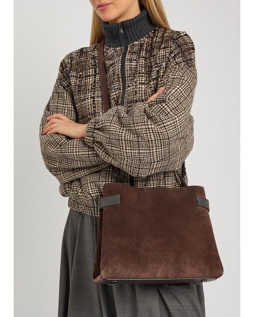 Brunello Cucinelli Brown Suede Tote Bag