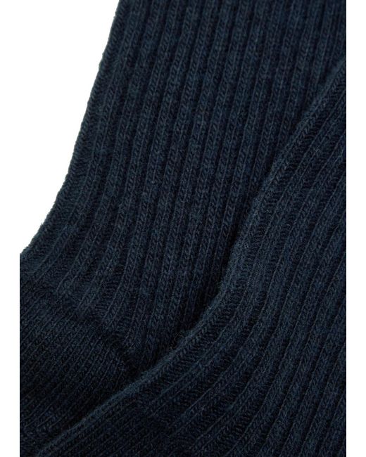 Falke Blue Cosy Wool-Blend Socks