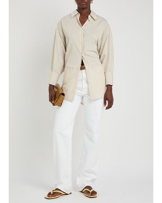 Totême White Striped Woven Shirt