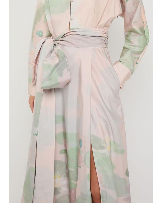 BERNADETTE Pink Beatrice Printed Stretch-Cotton Maxi Shirt Dress