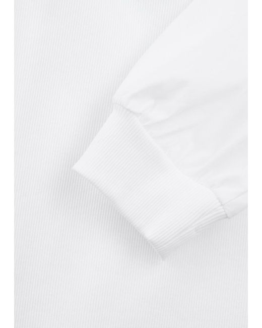 Veronica Beard White Anabel Stretch-Cotton Top