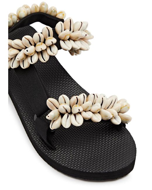 ARIZONA LOVE Black Trekky Shell Embellished Handmade Sandals, Sandals,