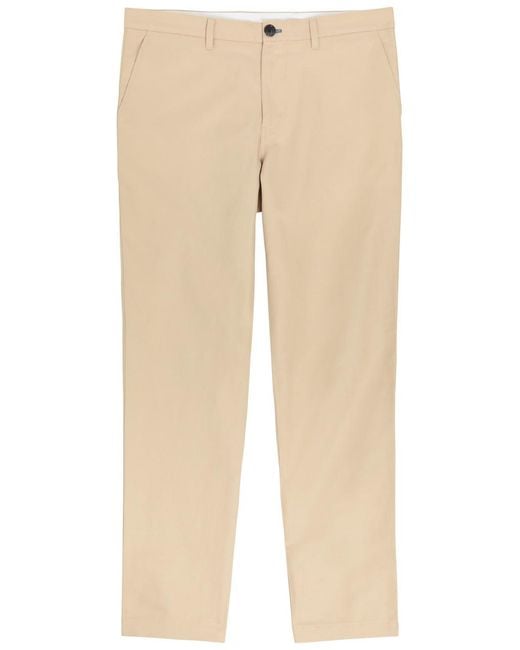 Paul Smith Natural Tapered-Leg Cotton And Linen-Blend Trousers for men