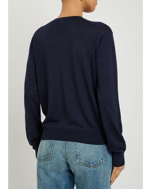 RÙADH Blue The Oscar V-Neck Wool Jumper