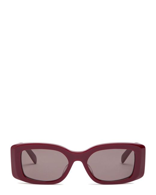 Céline Red Triomphe Rectangle-Frame Sunglasses