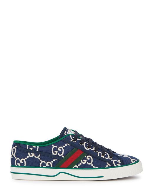 Gucci GG Navy Canvas Sneakers in Blue for Men - Lyst