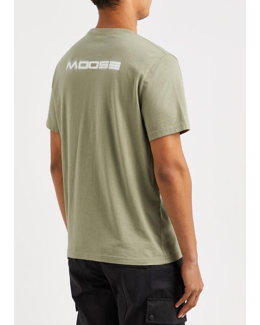 Moose Knuckles Green Maurice Logo-print Cotton T-shirt for men