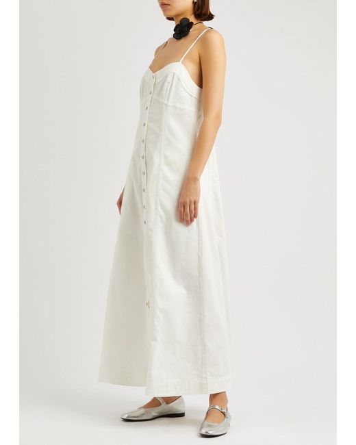Free People White Just Jill Denim Maxi Dress