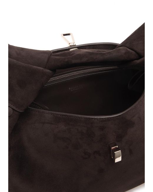 Gabriela Hearst Black Antonia Mini Suede Top Handle Bag