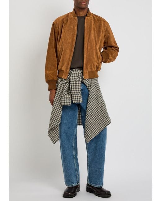 Picante Brown Suede Bomber Jacket for men