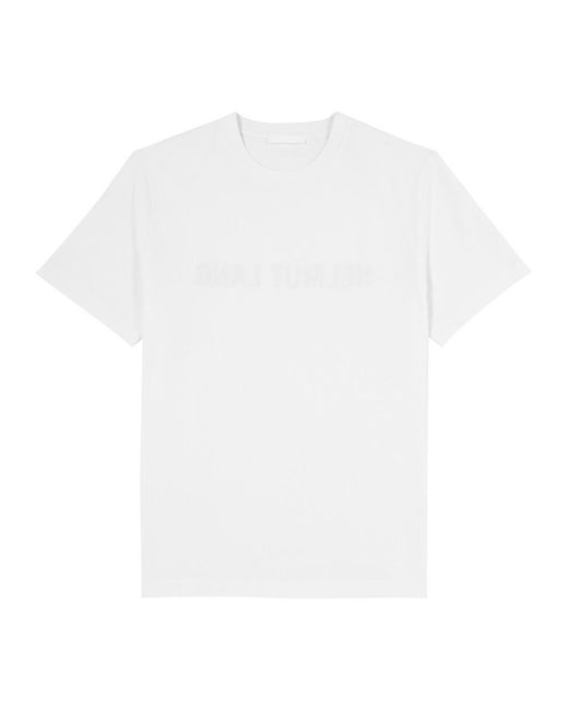 Helmut Lang White Logo-Print Cotton T-Shirt for men