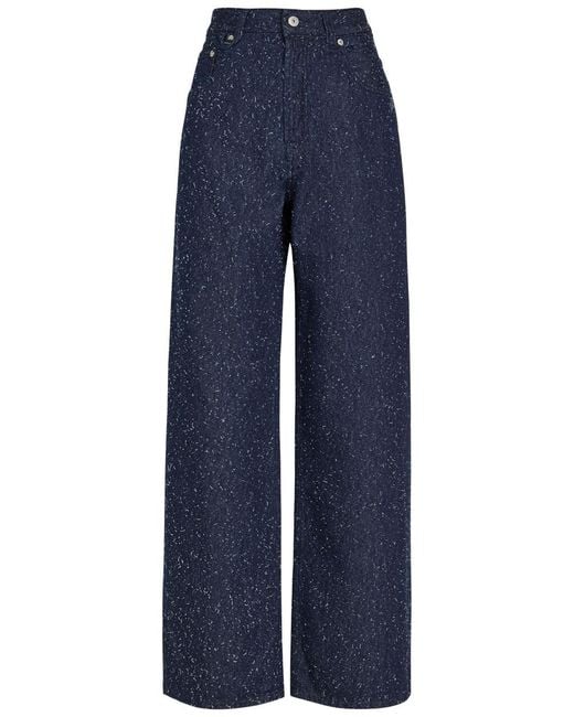 Jacquemus Blue Le De-Nimes Large Frayed Wide-Leg Jeans