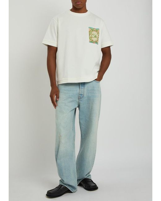 CHE White Bloom Cotton T-Shirt for men