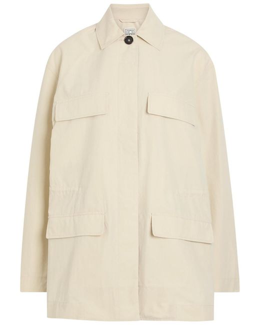 Totême Natural Drawstring Cotton-Blend Poplin Jacket