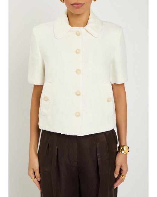 Etro White Embroidered Linen Jacket