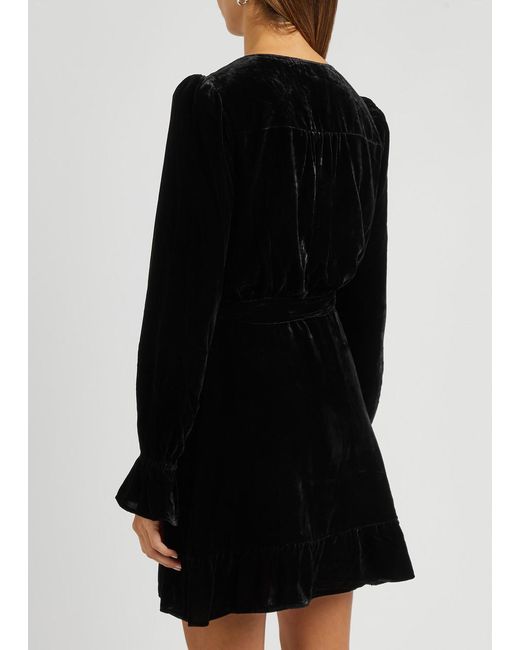 PAIGE Black Ysabel Velvet Mini Dress