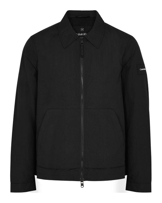 Calvin Klein Synthetic Shell Overshirt in Black for Men | Lyst