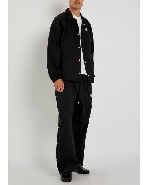 Bode Black Logo-Embroidered Cotton-Twill Track Jacket for men