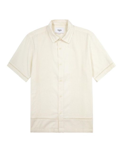 Wax London White Newton Pintucked Cotton-blend Shirt for men