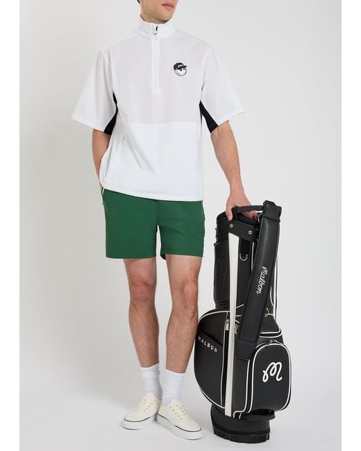 Malbon Green Performance 2-1 Logo Stretch-Jersey Shorts for men