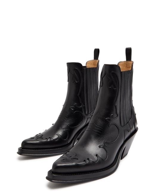 Gabriela Hearst Black Cassidy Leather Ankle Boots