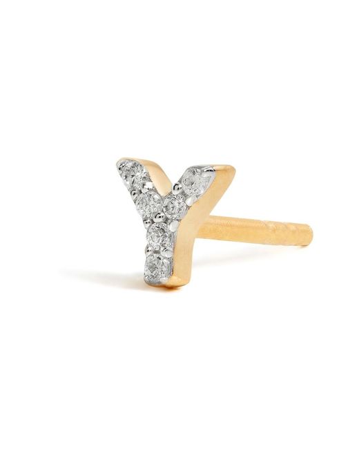 Missoma White Y Initial 18kt -plated Single Stud Earring