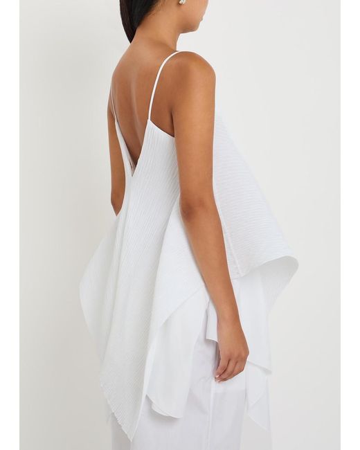 J.W. Anderson White Pleated Asymmetric Chiffon Top