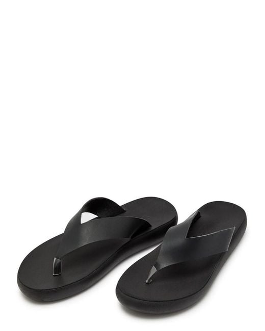 Ancient Greek Sandals Black Charys Comfort Leather Flatform Sandals