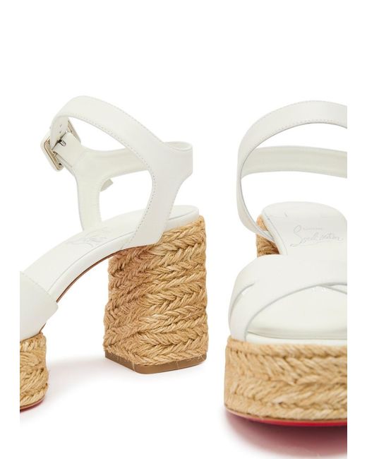 Christian Louboutin White Calakala 85 Nappa Espadrille Sandals