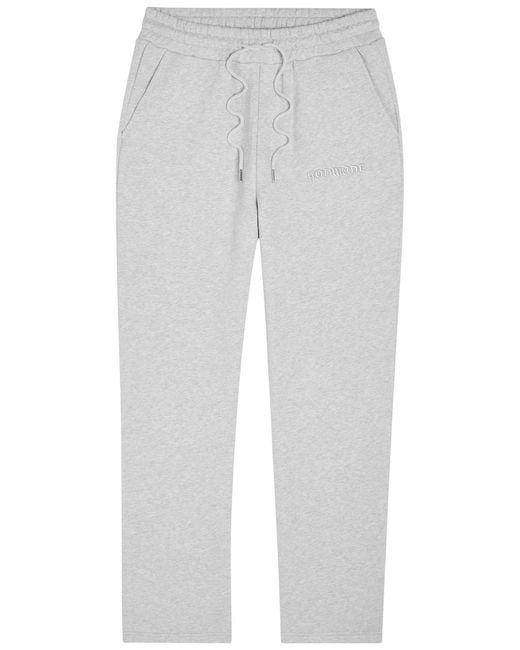GODMADE White Signature Logo Straight-Leg Cotton Sweatpants for men