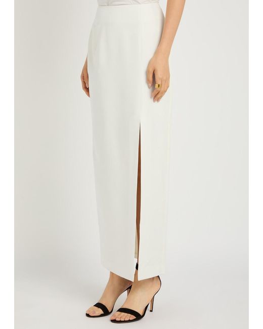 Patrick Mcdowell White Tatiana Silk And Wool-Blend Midi Skirt