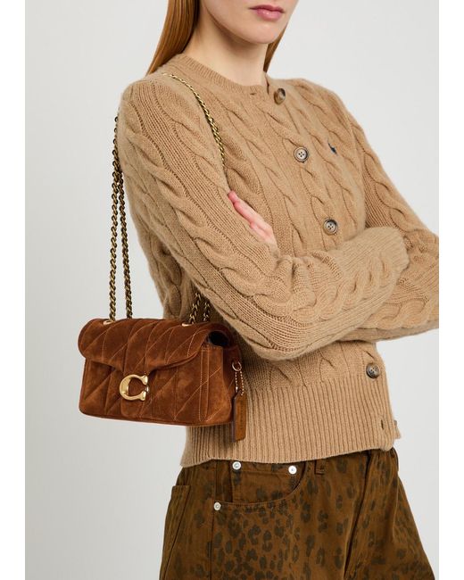 COACH Brown Tabby 26 Quilted Suede Shoulder Bag