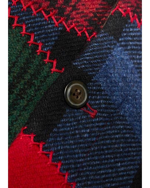 Polo Ralph Lauren Red Patchwork Wool-Blend Jacket
