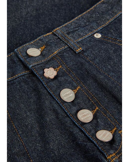 Damson Madder Blue Gigi Turn-Up Wide-Leg Jeans