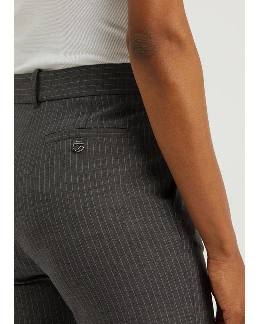 Coperni Gray Pinstriped Stretch-Wool Trousers