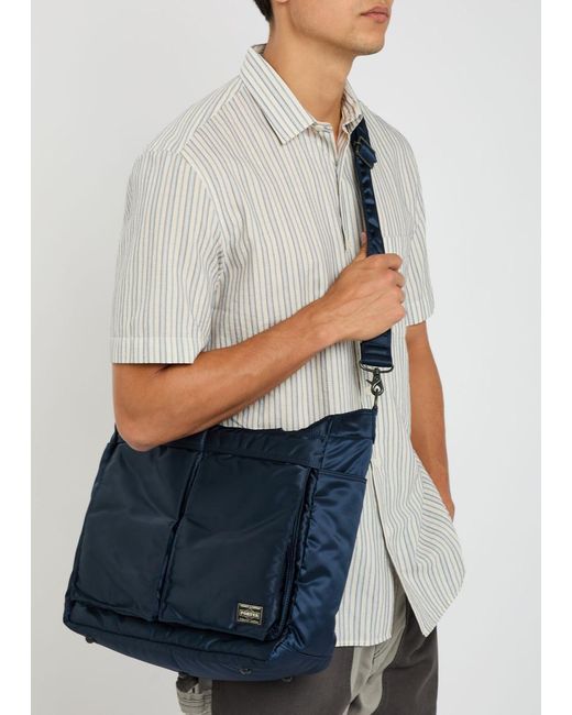 Porter-Yoshida and Co Blue Tanker Nylon Tote Bag for men